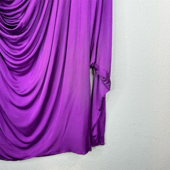 Jay Godfrey Women's‎ Cowl Neck Blouse Size 4 Purple Long Sleeve - Picture 5 of 13